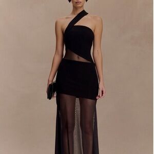 Meshki Black One-Shoulder Dress